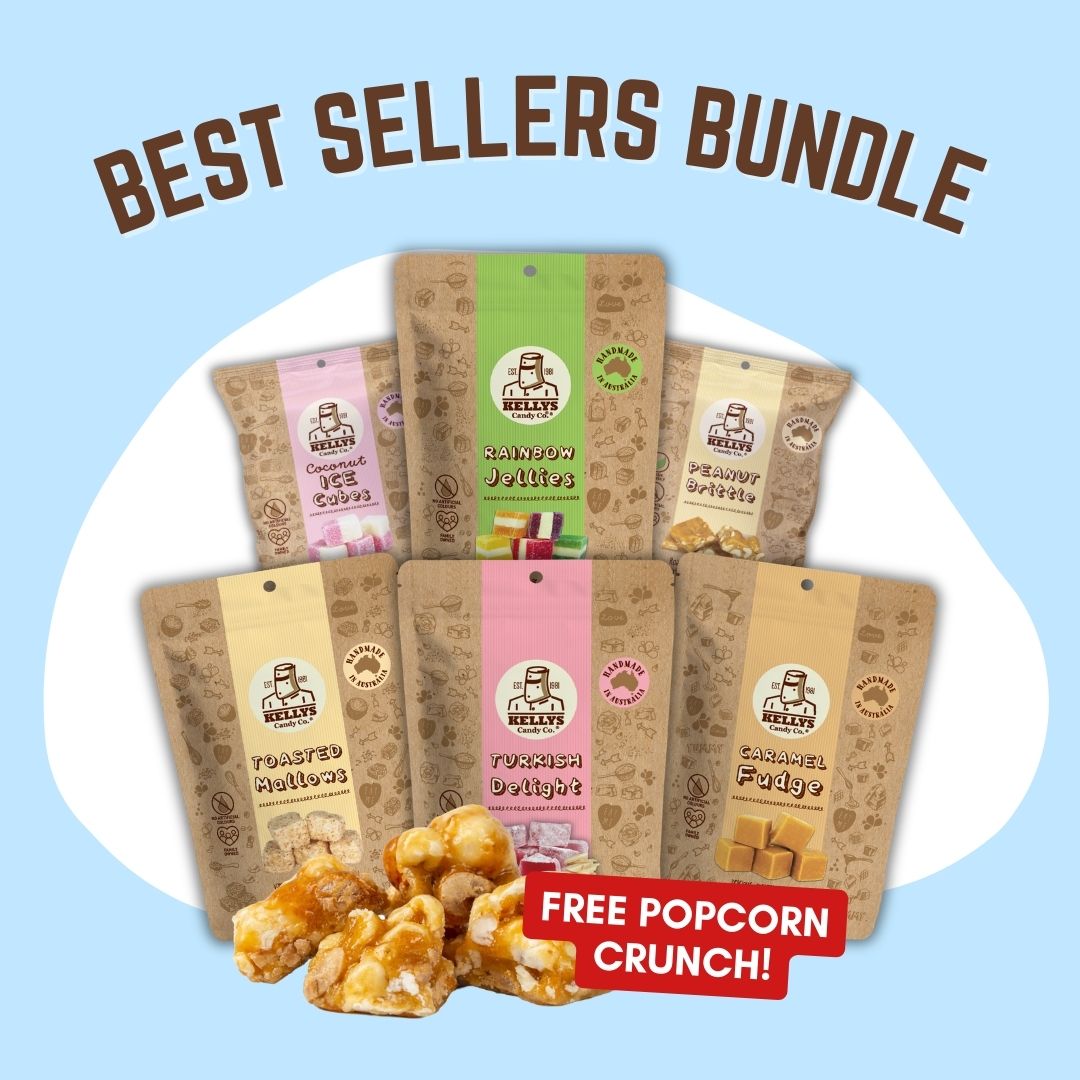 Best Seller Bundle + FREE 600g Popcorn Crunch - Kellys Candy Co.