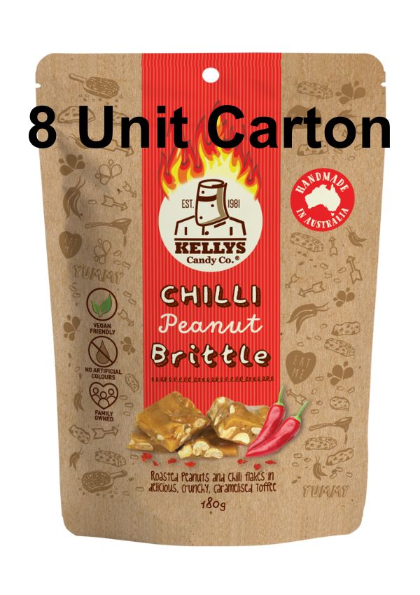 Chilli Peanut Brittle - Pouch 180g (8 Unit Carton)