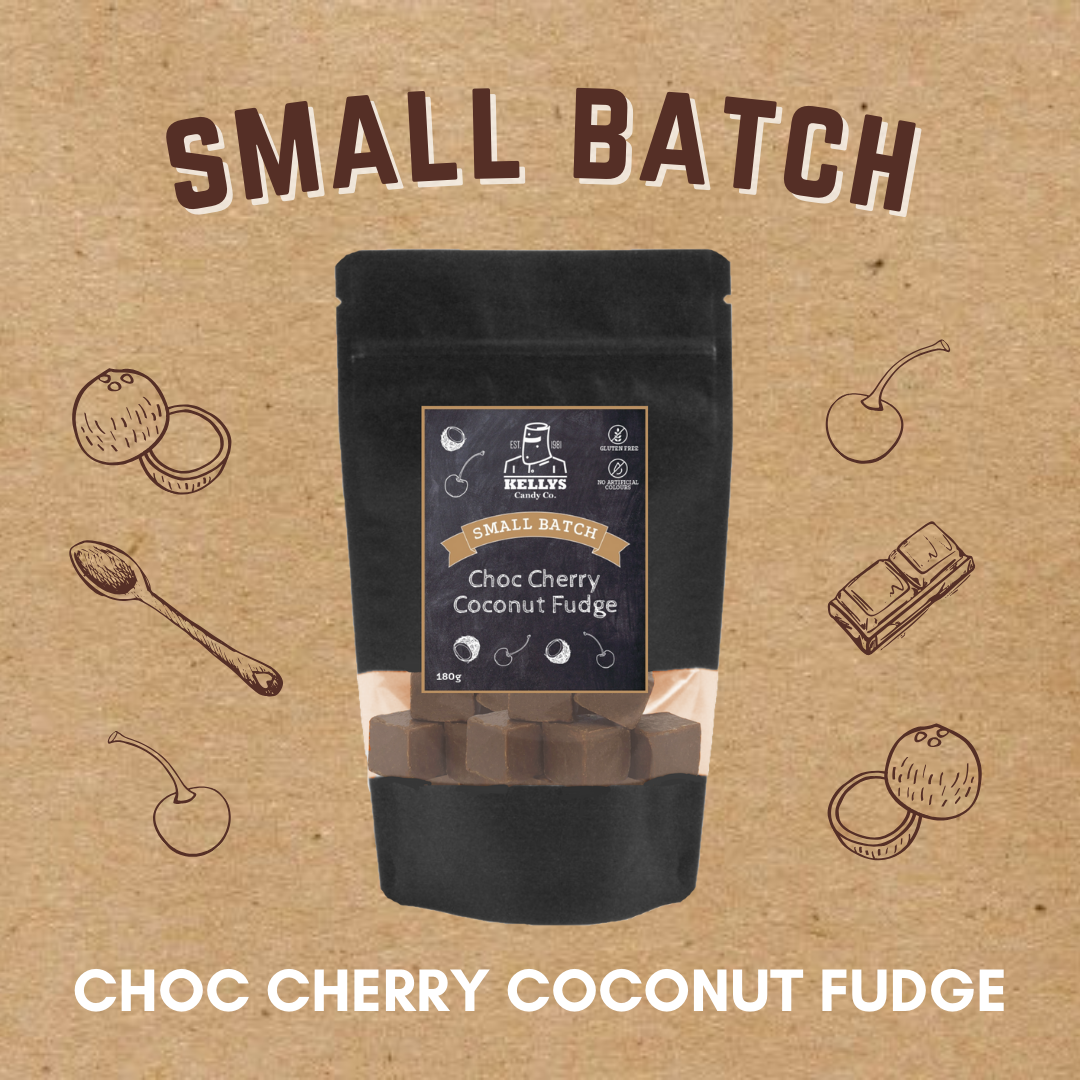 Choc Cherry Coconut Fudge - Pouch 180g (1)