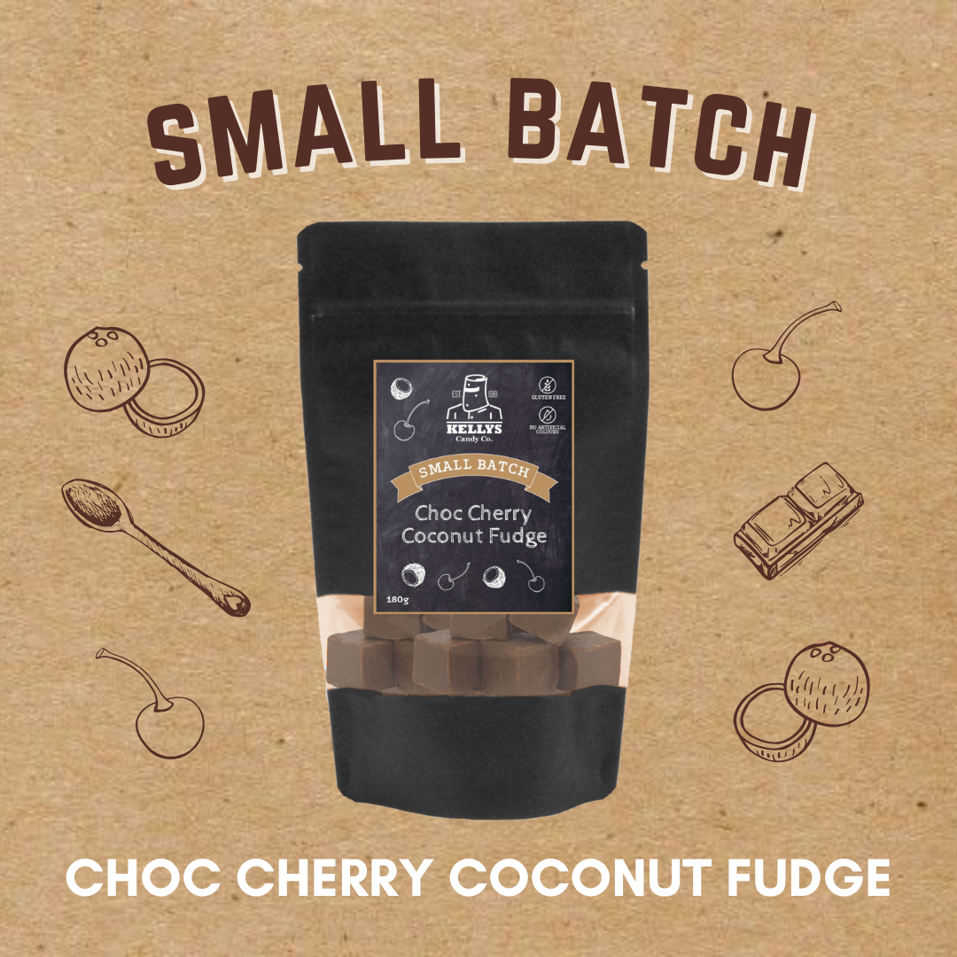 Kellys Candy Co. Choc Cherry Coconut Fudge 180g