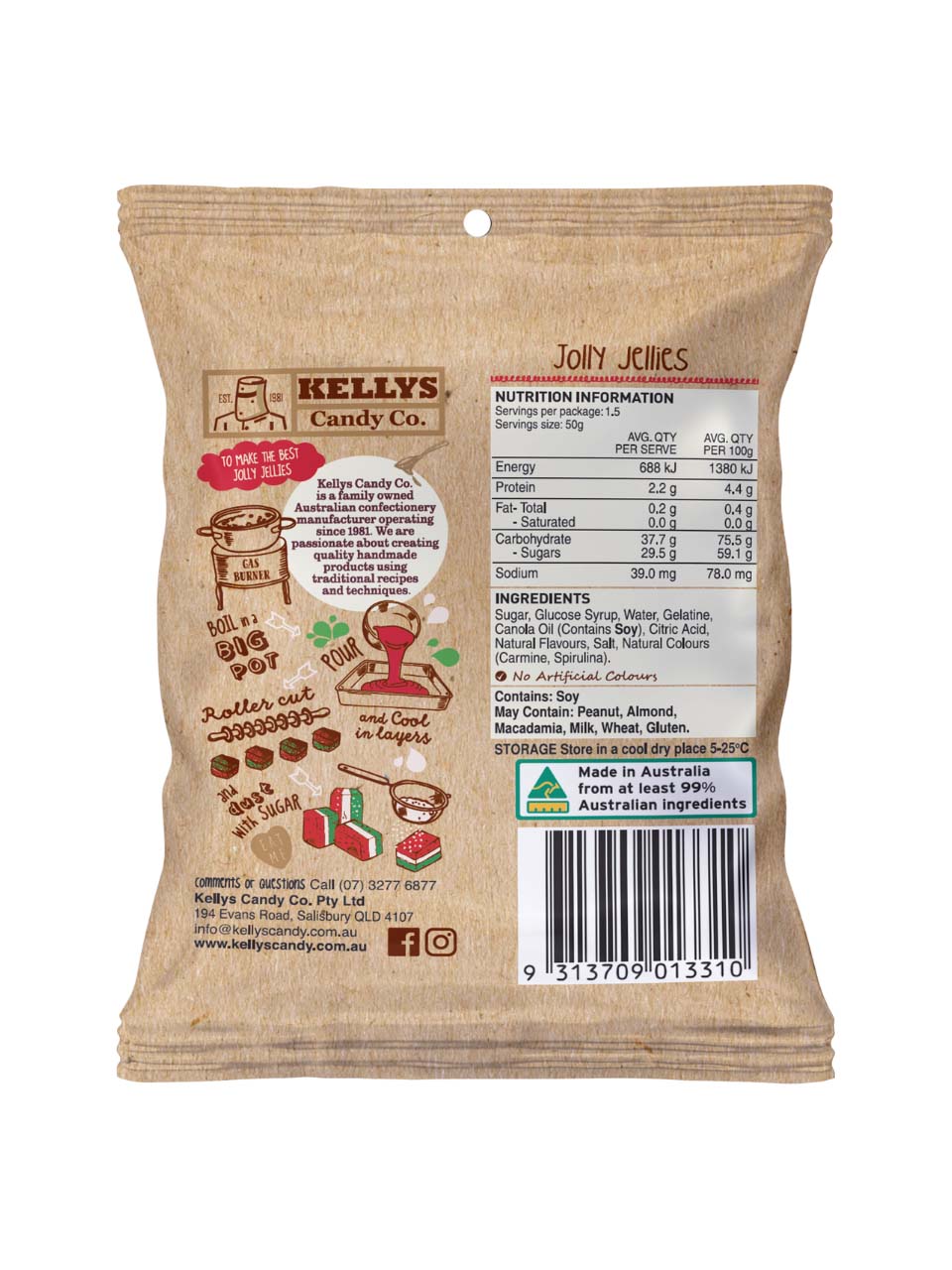 Jolly Jellies - Snack Pack 75g (8 Unit Carton)