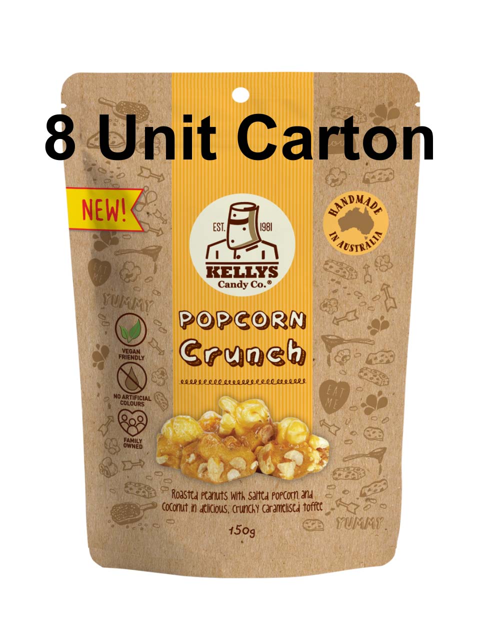 Popcorn Crunch - Pouch 150g (8 Unit Carton)