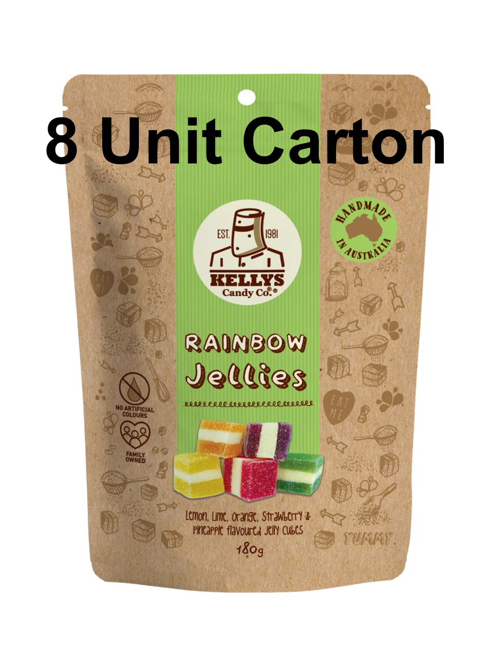 Rainbow Jellies - Pouch 180g (8 Unit Carton)